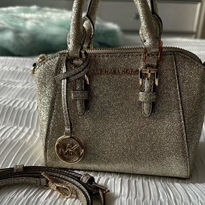 🔥 Michael Kors Gold Glitter XS Mini Ciara Purse